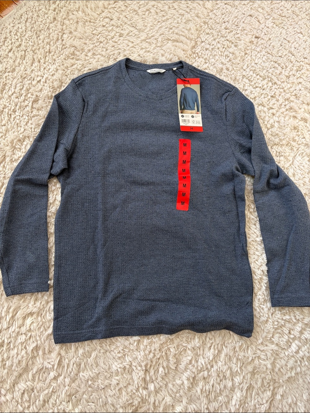 Men's English Laundry Long-Sleeve Knit Crewneck Shirt — Slate Blue